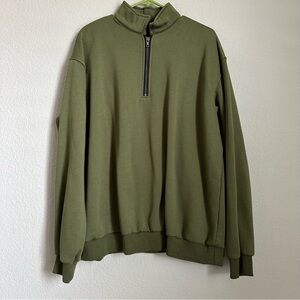 Olive Green Half-Zip Sweater